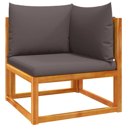 Divano da giardino angolare con cuscini in legno di acacia e corda | homemem39