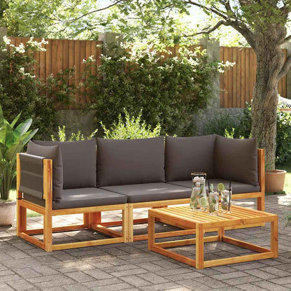 Divano da giardino angolare con cuscini in legno di acacia e corda | homemem39