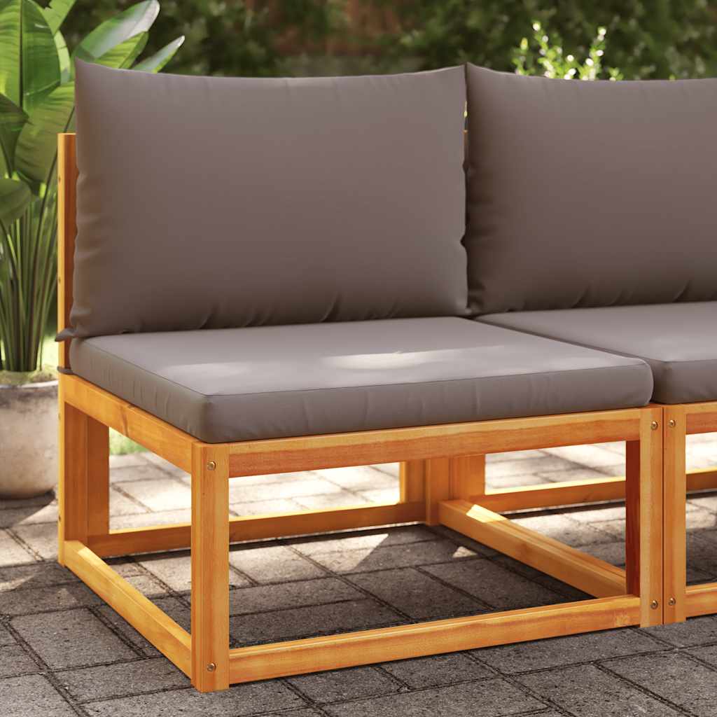 Divano da giardino senza braccioli con cuscini in legno di acacia e corda | homemem39