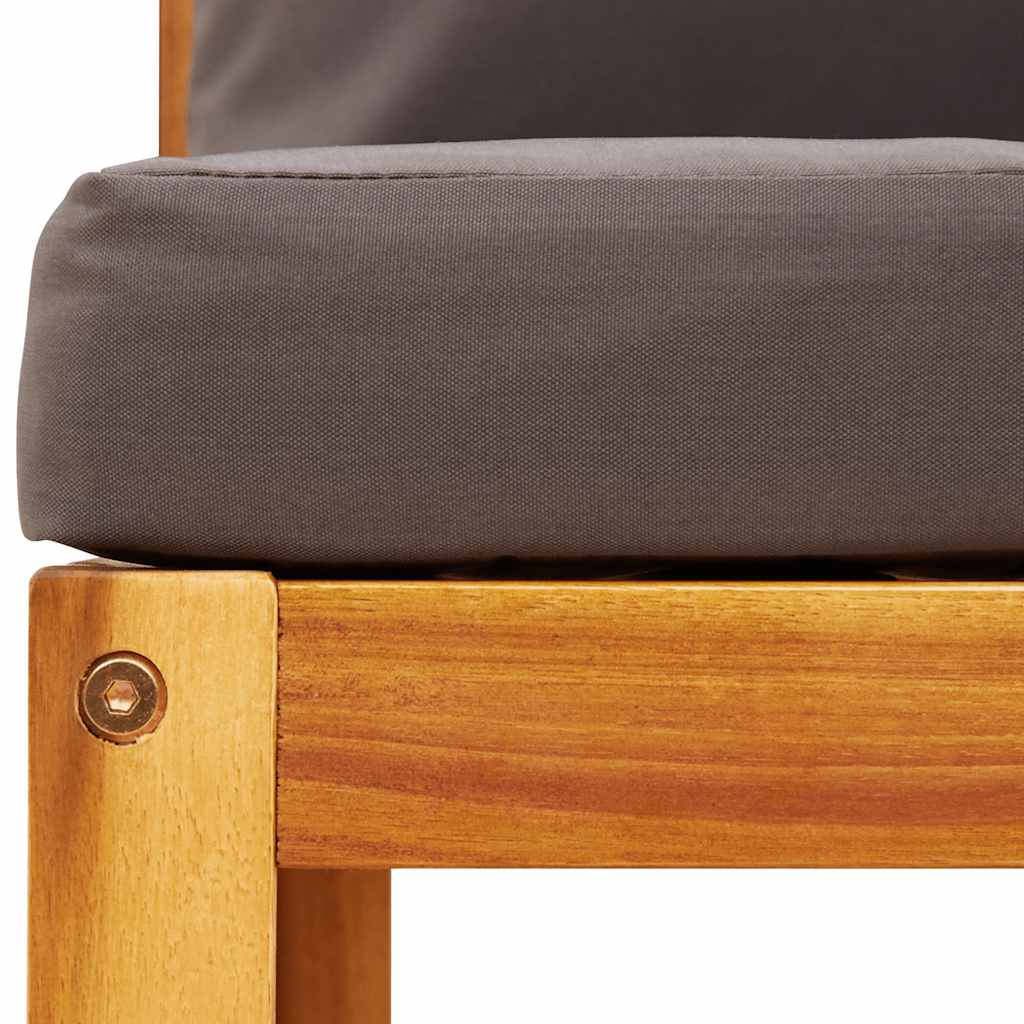 Set di divani da giardino 3 pezzi con cuscini in legno di acacia e corda | homemem39