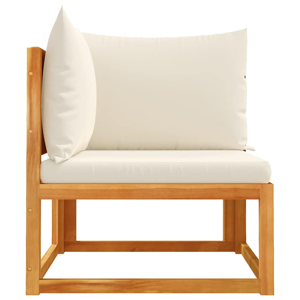 Divano da giardino angolare con cuscini in legno di acacia e corda | homemem39