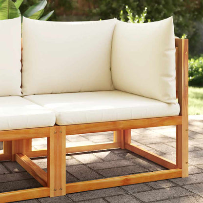 Divano da giardino angolare con cuscini in legno di acacia e corda | homemem39