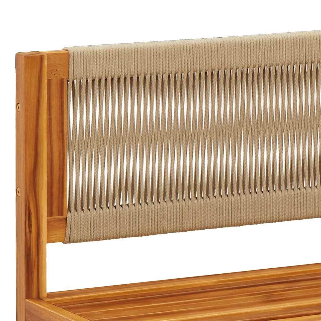 Divano da giardino senza braccioli con cuscini in legno di acacia e corda | homemem39