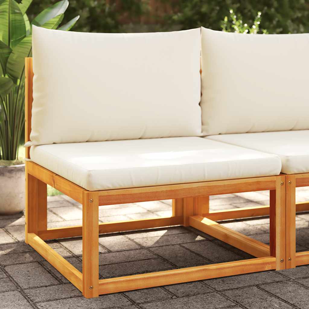 Divano da giardino senza braccioli con cuscini in legno di acacia e corda | homemem39