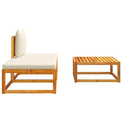 Set di divani da giardino 3 pezzi con cuscini in legno di acacia e corda | homemem39