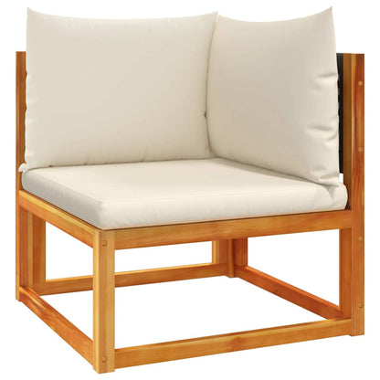 Divano da giardino angolare con cuscini in legno di acacia e rattan | homemem39