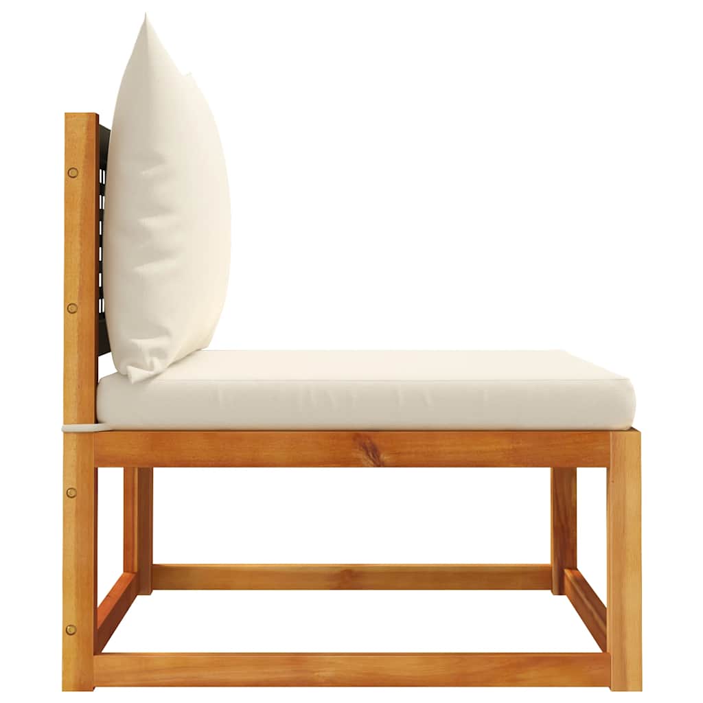 Divano da giardino senza braccioli con cuscini in legno di acacia e rattan | homemem39