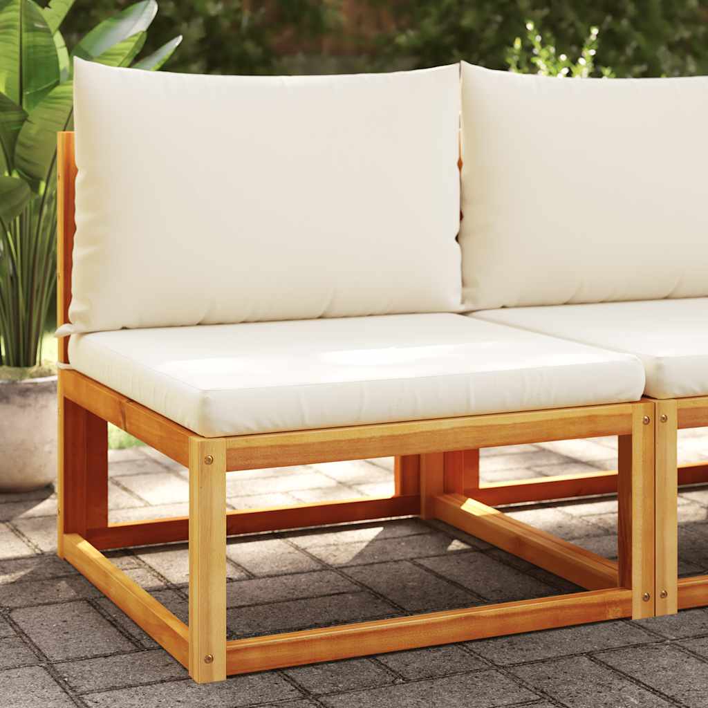 Divano da giardino senza braccioli con cuscini in legno di acacia e rattan | homemem39