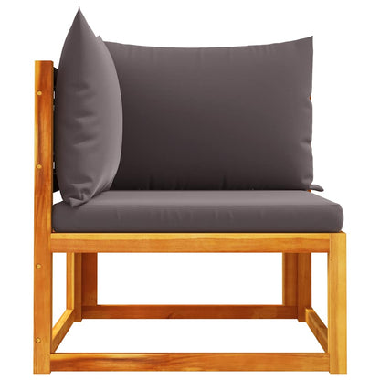 Divano da giardino angolare con cuscini in legno di acacia e rattan | homemem39