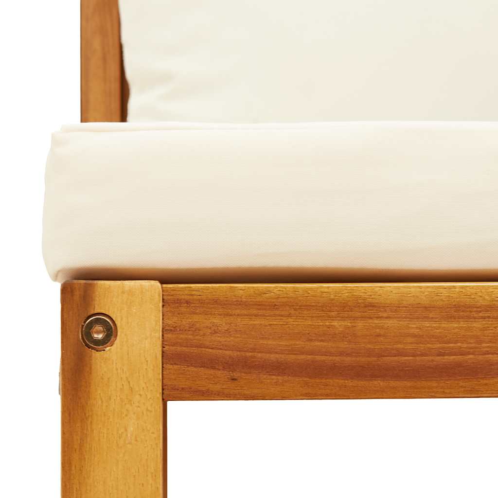 Divano da giardino angolare con cuscini in legno di acacia e rattan | homemem39