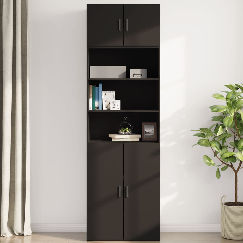 Mobile a Parete Nero 70x42,5x40 cm in Legno Multistrato - homemem39
