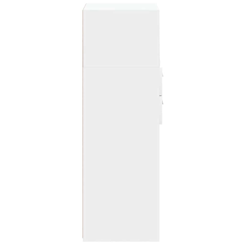 Credenza Bianca 30x42,5x124 cm in Legno Multistrato - homemem39