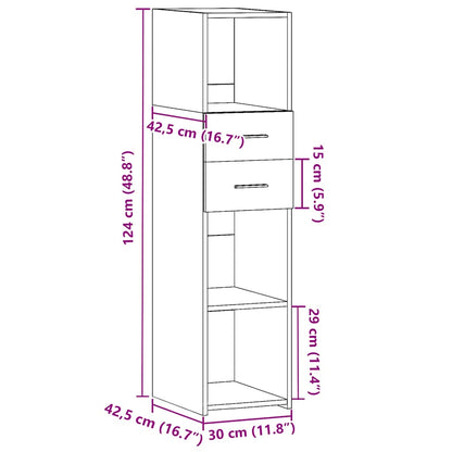 Credenza Bianca 30x42,5x124 cm in Legno Multistrato - homemem39