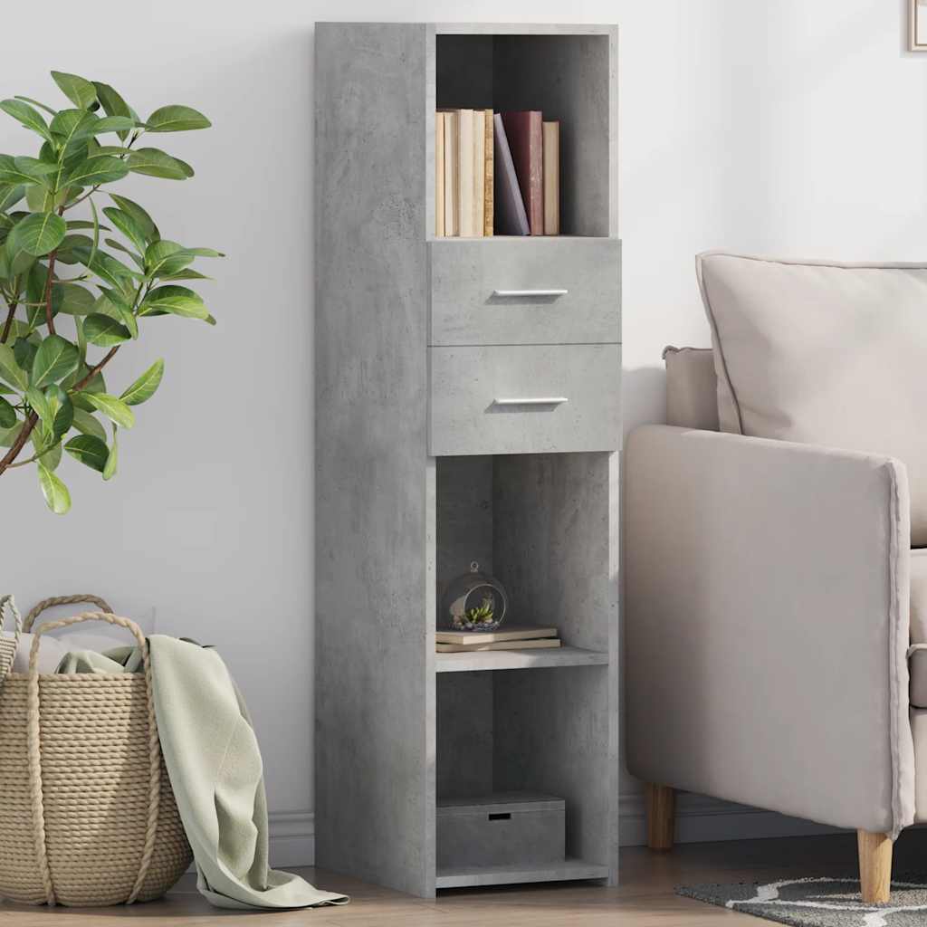 Credenza Grigio Cemento 30x42,5x124 cm in Legno Multistrato - homemem39