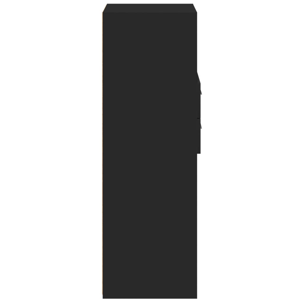 Credenza Nera 45x42,5x124 cm in Legno Multistrato - homemem39