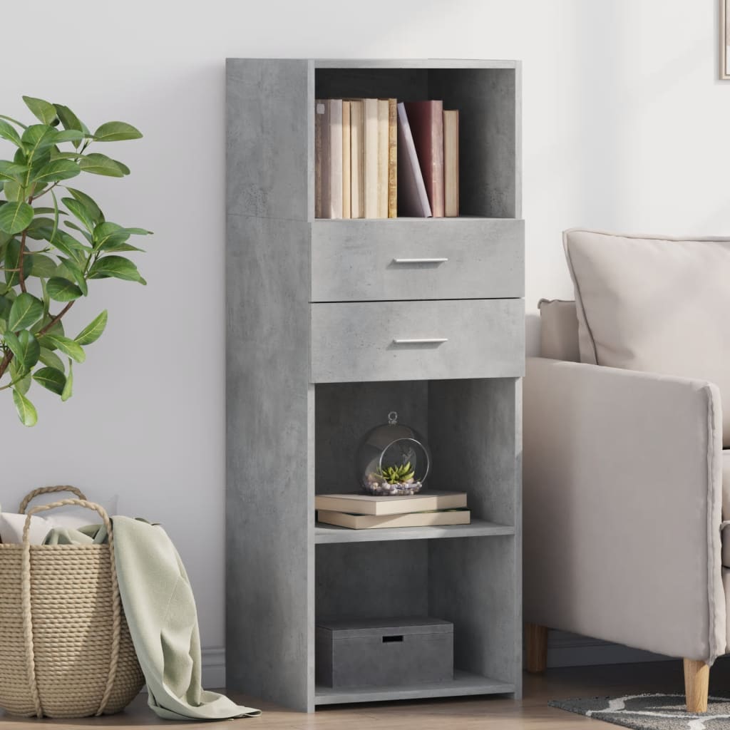 Credenza Grigio Cemento 45x42,5x124 cm in Legno Multistrato - homemem39