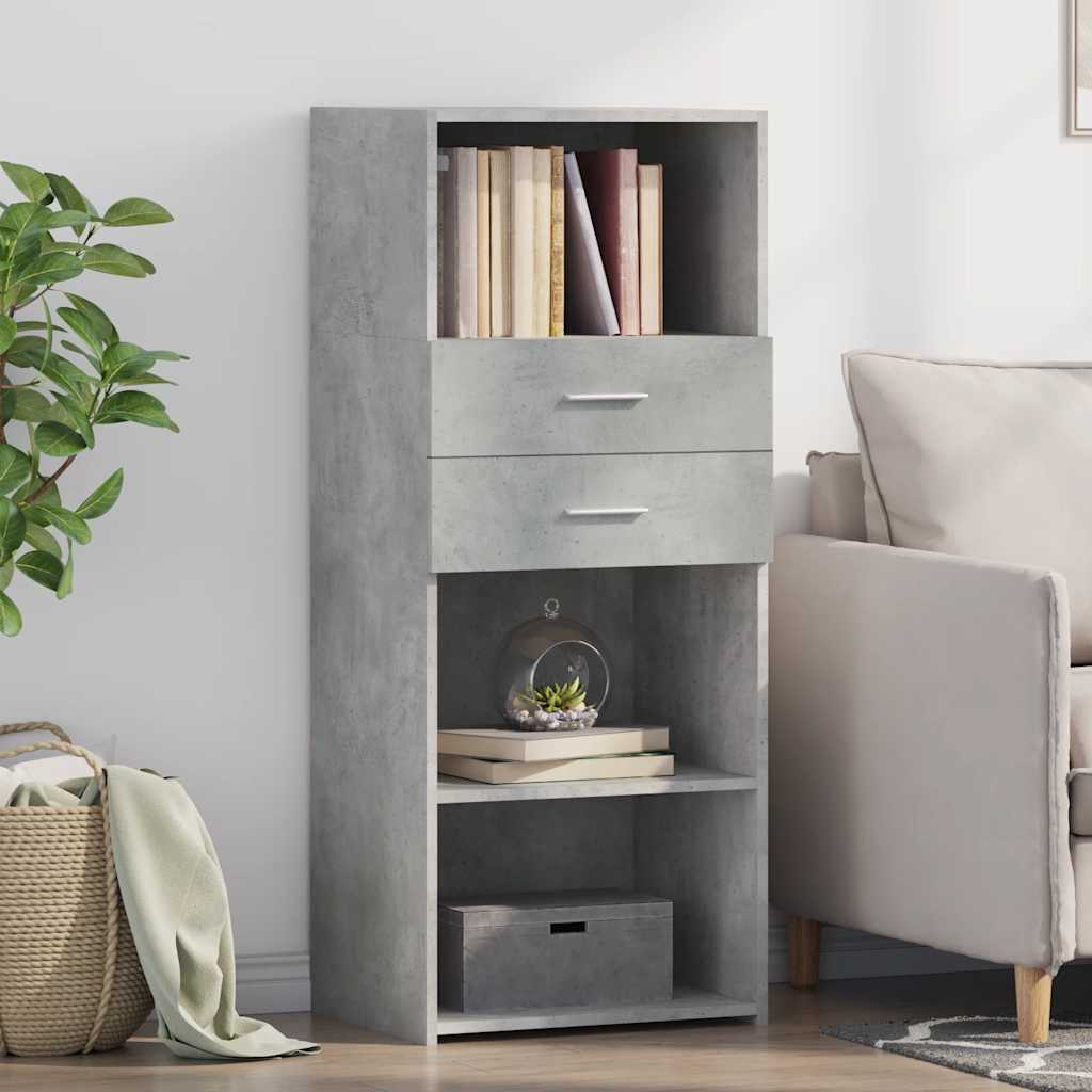 Credenza Grigio Cemento 50x42,5x124 cm in Legno Multistrato - homemem39