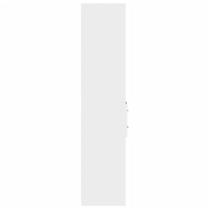 Credenza Bianca 30x42,5x185 cm in Legno Multistrato - homemem39