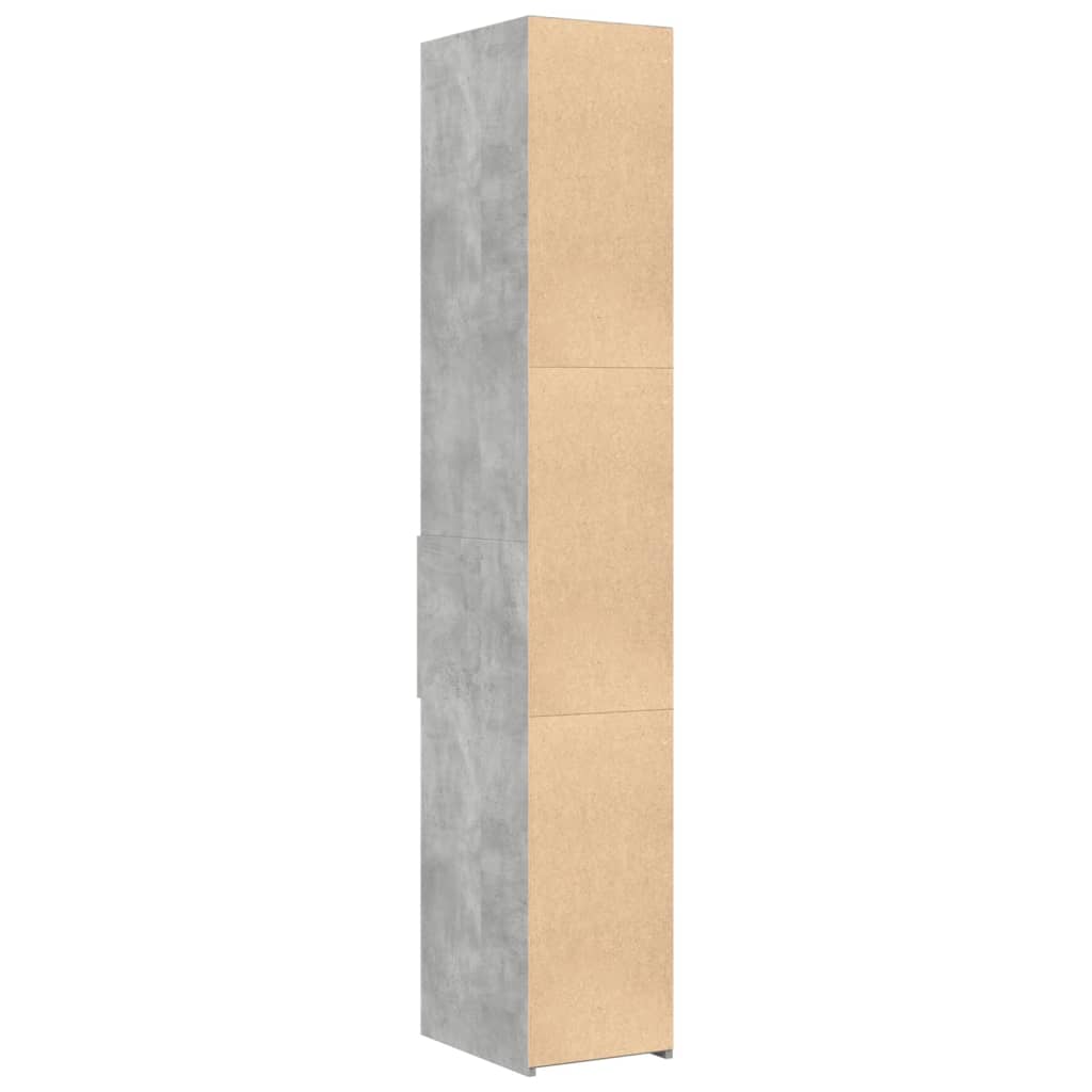 Credenza Grigio Cemento 30x42,5x185 cm in Legno Multistrato - homemem39