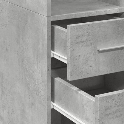 Credenza Grigio Cemento 30x42,5x185 cm in Legno Multistrato - homemem39