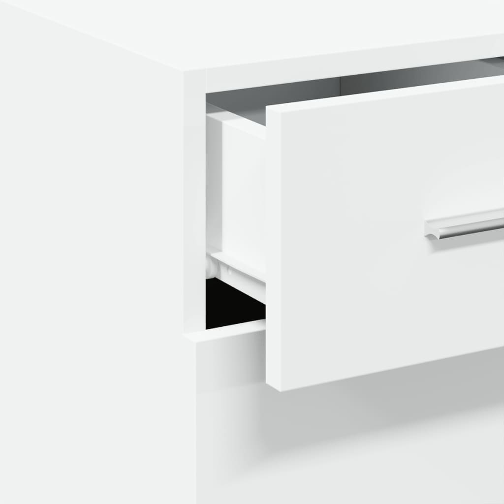 Credenza Bianca 30x42,5x93 cm in Legno Multistrato - homemem39