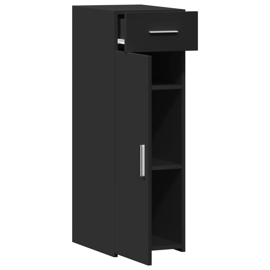 Credenza Nera 30x42,5x93 cm in Legno Multistrato - homemem39