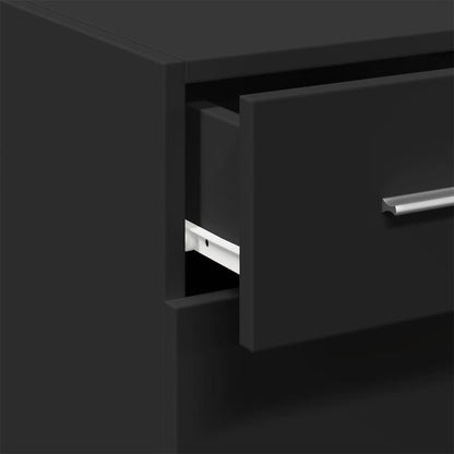 Credenza Nera 30x42,5x93 cm in Legno Multistrato - homemem39