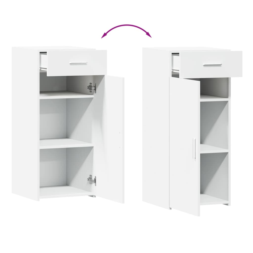 Credenza Bianca 40x42,5x93 cm in Legno Multistrato - homemem39