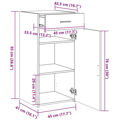 Credenza Rovere Marrone 45x42,5x93 cm in Legno Multistrato - homemem39