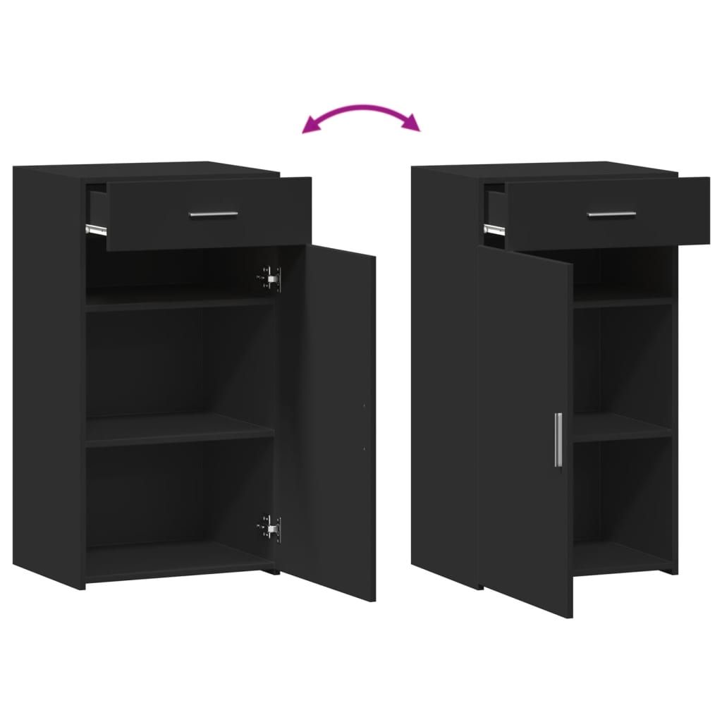 Credenza Nera 50x42,5x93 cm in Legno Multistrato - homemem39