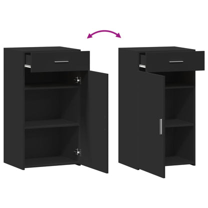 Credenza Nera 50x42,5x93 cm in Legno Multistrato - homemem39