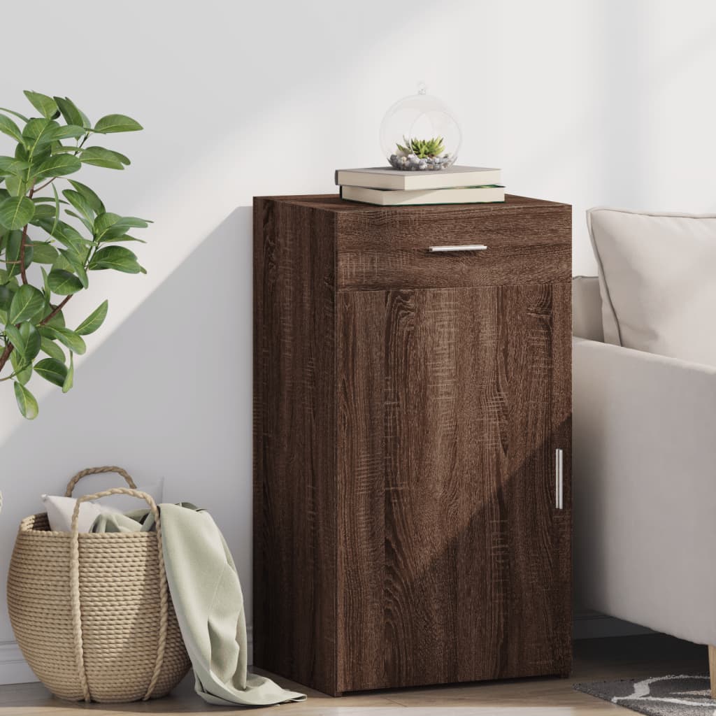 Credenza Rovere Marrone 50x42,5x93 cm in Legno Multistrato - homemem39