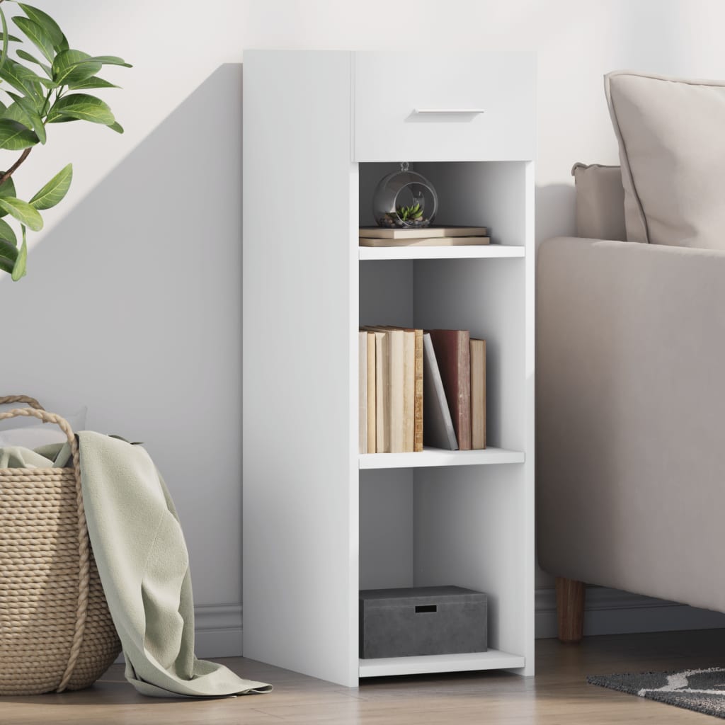 Credenza Bianca 30x42,5x93 cm in Legno Multistrato - homemem39