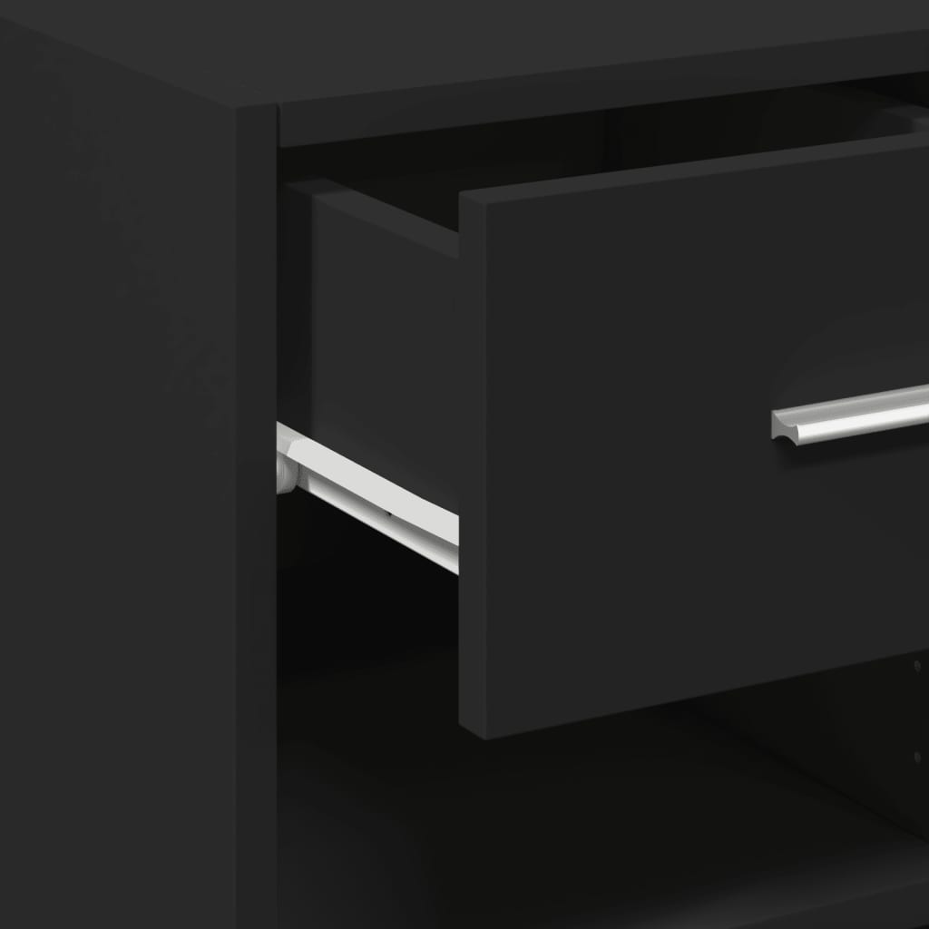 Credenza Nera 45x42,5x93 cm in Legno Multistrato - homemem39