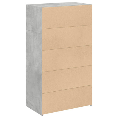 Credenza Grigio Cemento 70x41x124 cm in Legno Multistrato - homemem39