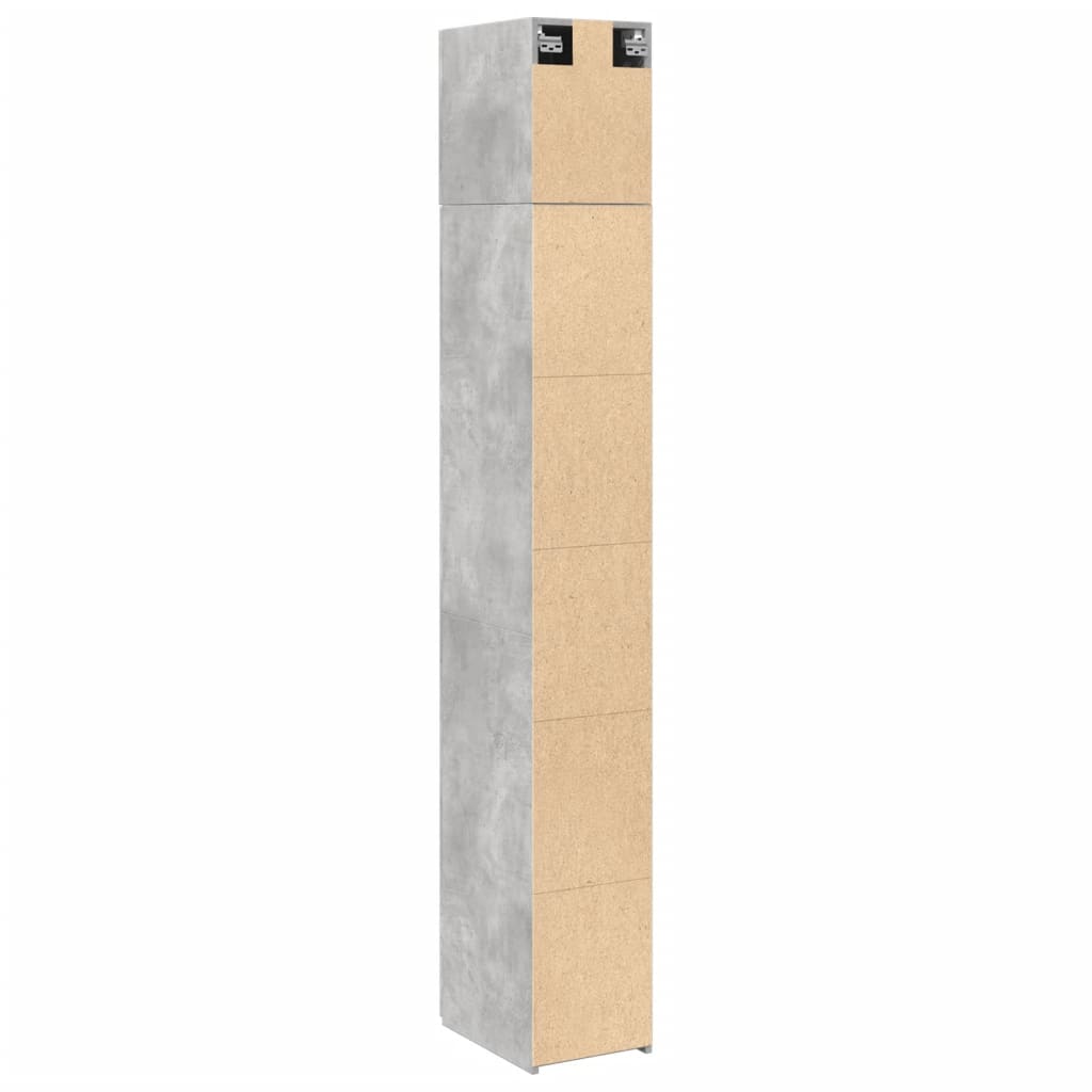 Mobile Sottile Grigio Cemento 30x42,5x225 cm in Truciolato - homemem39