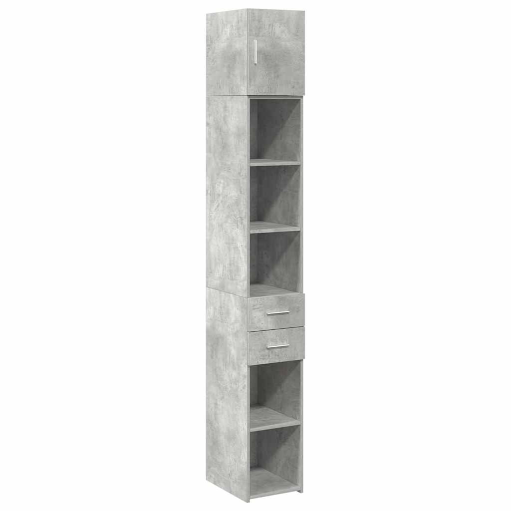 Mobile Sottile Grigio Cemento 30x42,5x225 cm in Truciolato | homemem39