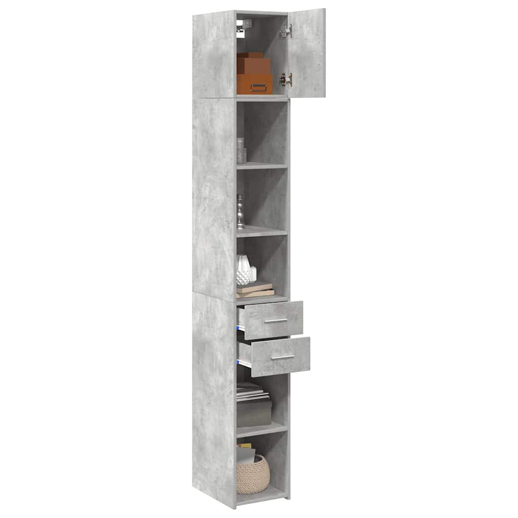 Mobile Sottile Grigio Cemento 30x42,5x225 cm in Truciolato | homemem39