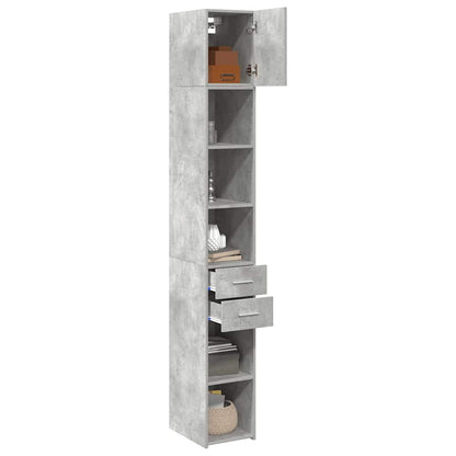 Mobile Sottile Grigio Cemento 30x42,5x225 cm in Truciolato | homemem39