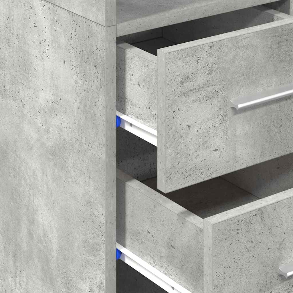 Mobile Sottile Grigio Cemento 30x42,5x225 cm in Truciolato - homemem39