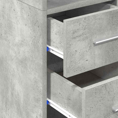 Mobile Sottile Grigio Cemento 30x42,5x225 cm in Truciolato - homemem39