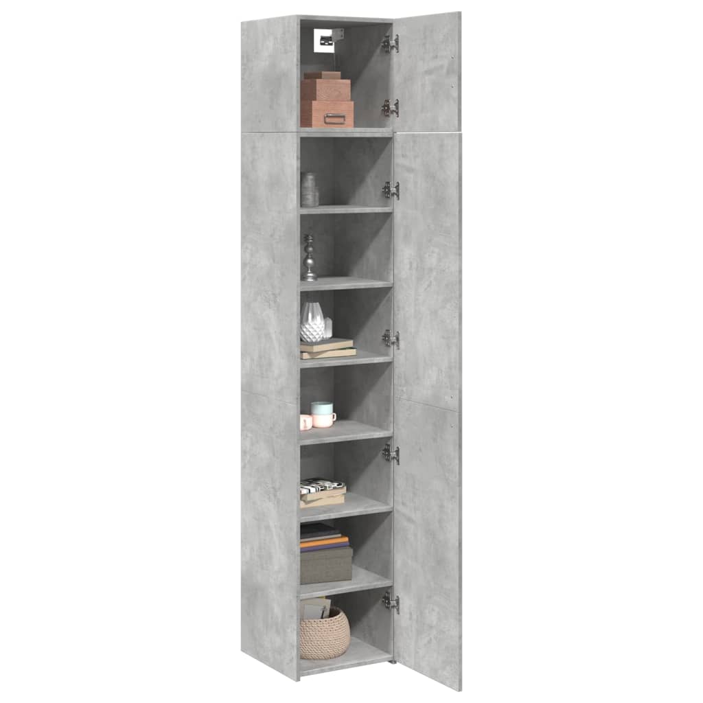 Mobile Sottile Grigio Cemento 40x42,5x225 cm in Truciolato - homemem39