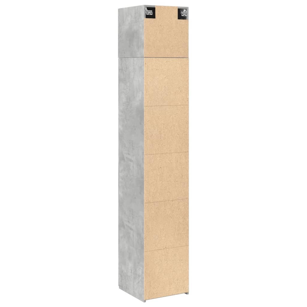 Mobile Sottile Grigio Cemento 40x42,5x225 cm in Truciolato - homemem39