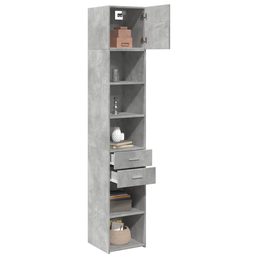 Mobile Sottile Grigio Cemento 40x42,5x225 cm in Truciolato - homemem39