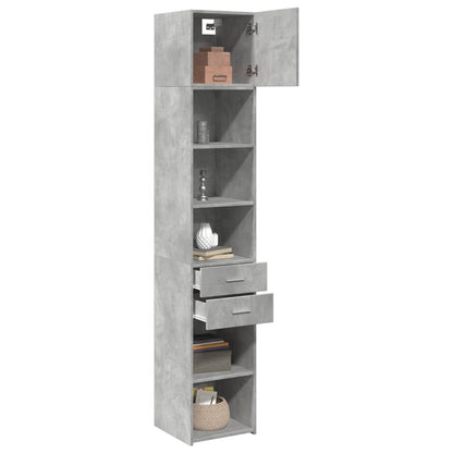 Mobile Sottile Grigio Cemento 40x42,5x225 cm in Truciolato - homemem39