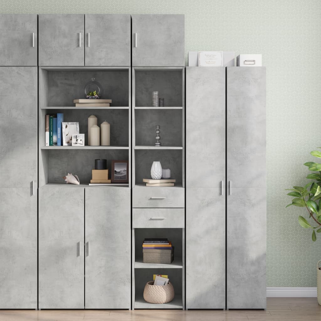Mobile Sottile Grigio Cemento 40x42,5x225 cm in Truciolato - homemem39