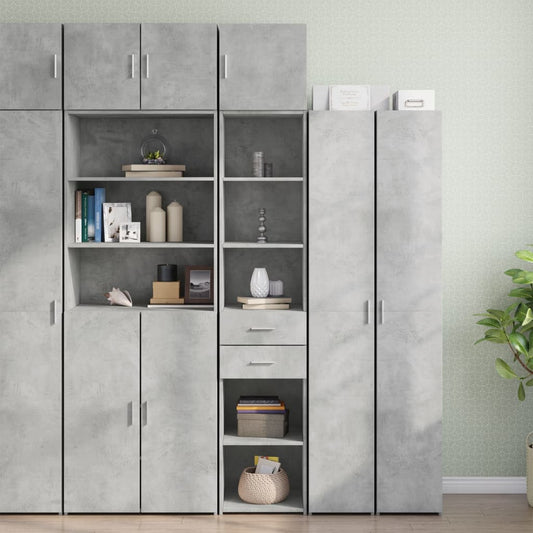 Mobile Sottile Grigio Cemento 40x42,5x225 cm in Truciolato - homemem39