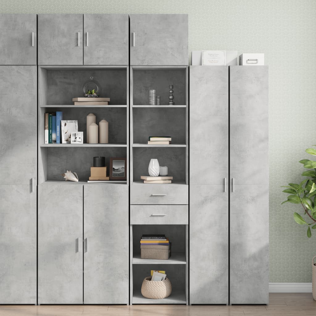 Mobile Sottile Grigio Cemento 45x42,5x225 cm in Truciolato - homemem39