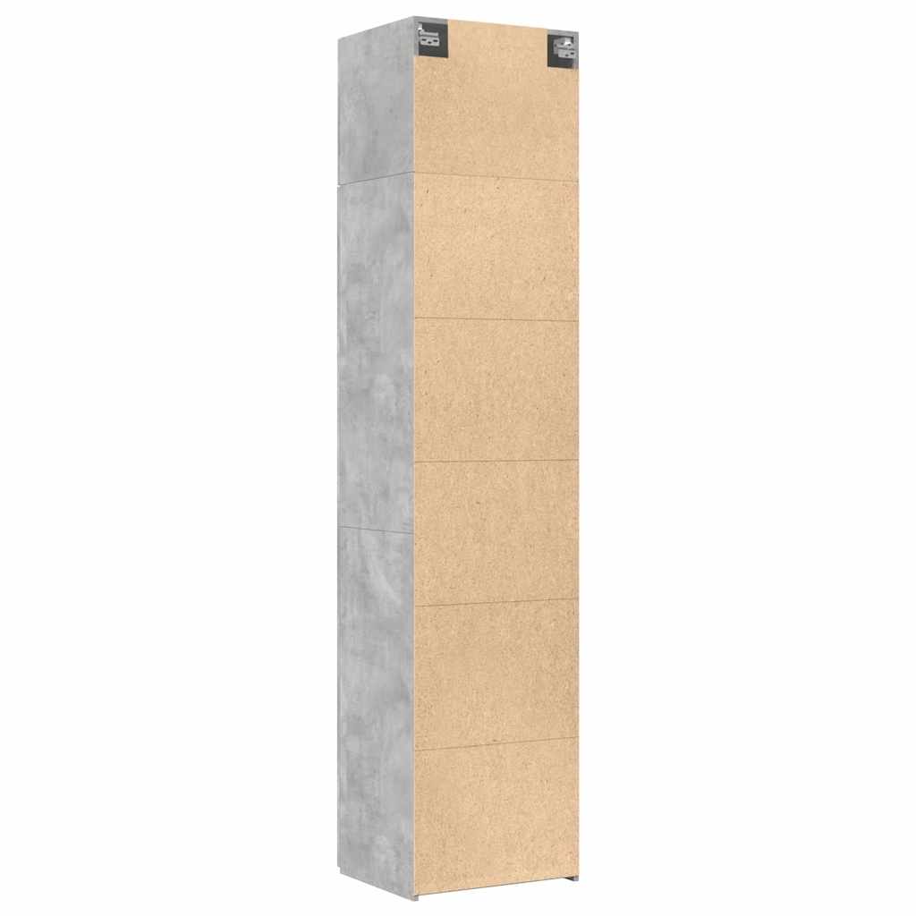 Mobile Sottile Grigio Cemento 50x42,5x225 cm in Truciolato