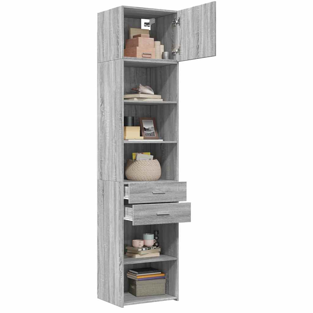 Mobile Sottile Grigio Sonoma 50x42,5x225 cm in Truciolato - homemem39